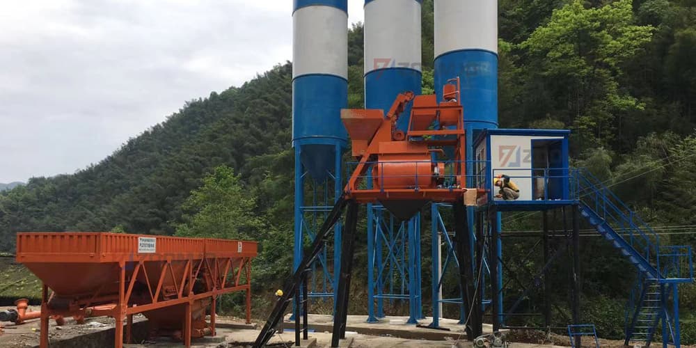 Hzs120 Concrete Mixing Plant Exported To Ghana