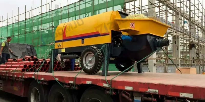 Електричний причіпний бетононасос ZOOMJO відвантажено до Киргизстану