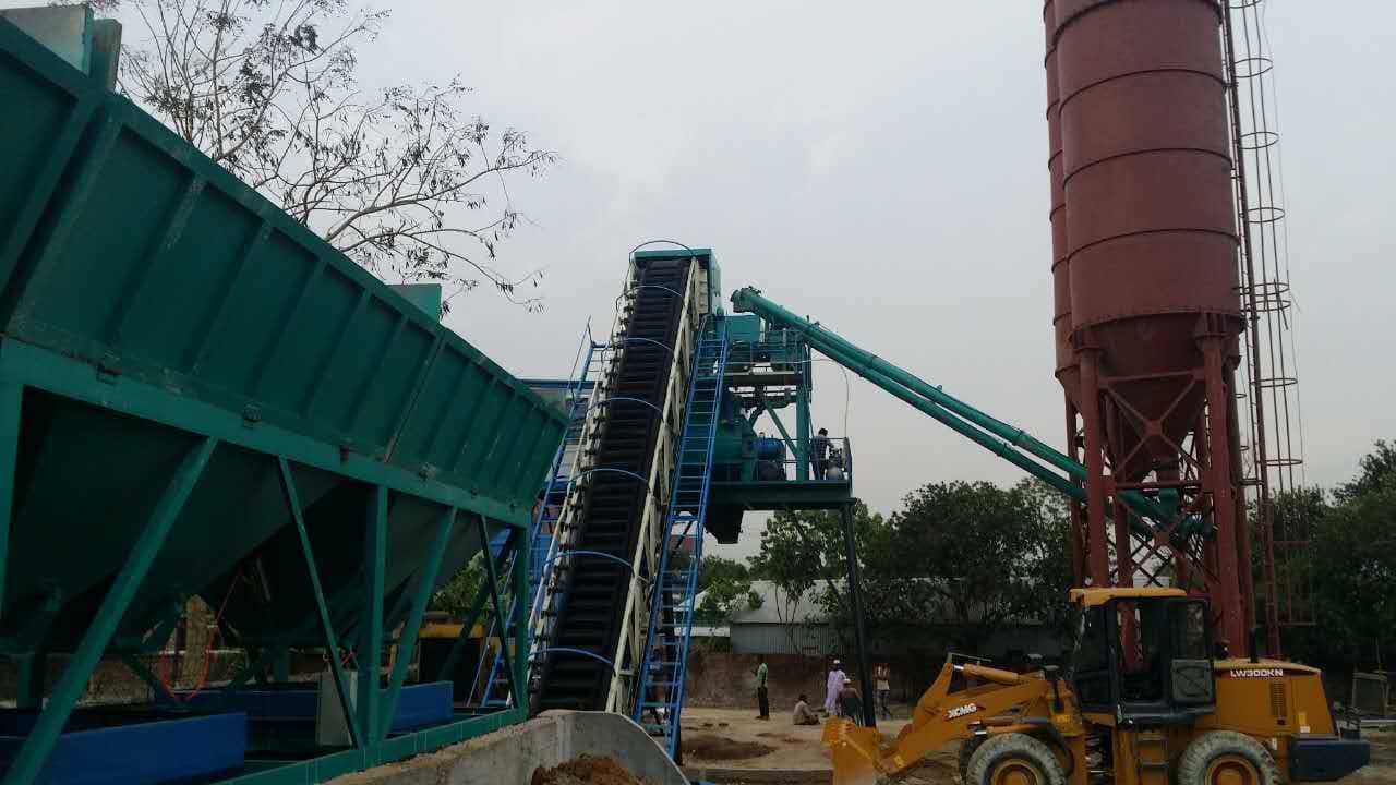 Planta mezcladora de hormigón suministrada con éxito a una planta de producción de postes de hormigón en Laos