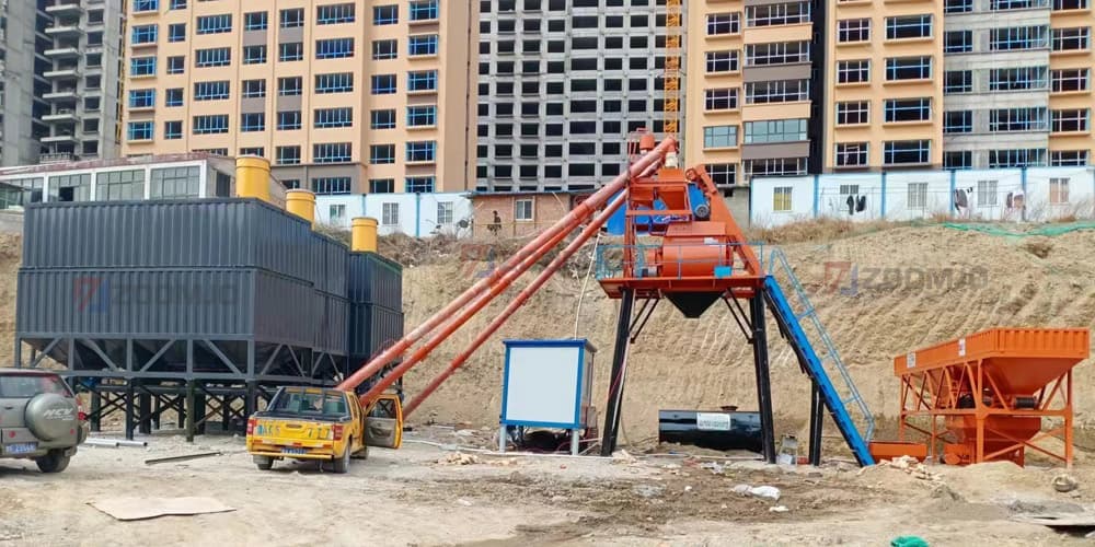 Planta de hormigón sin cimientos