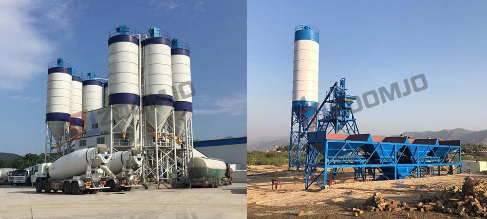 Case of foundationless concrete batching plant