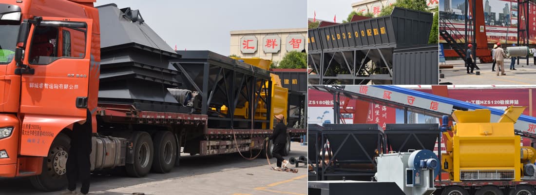 concrete mixing plant for shipment