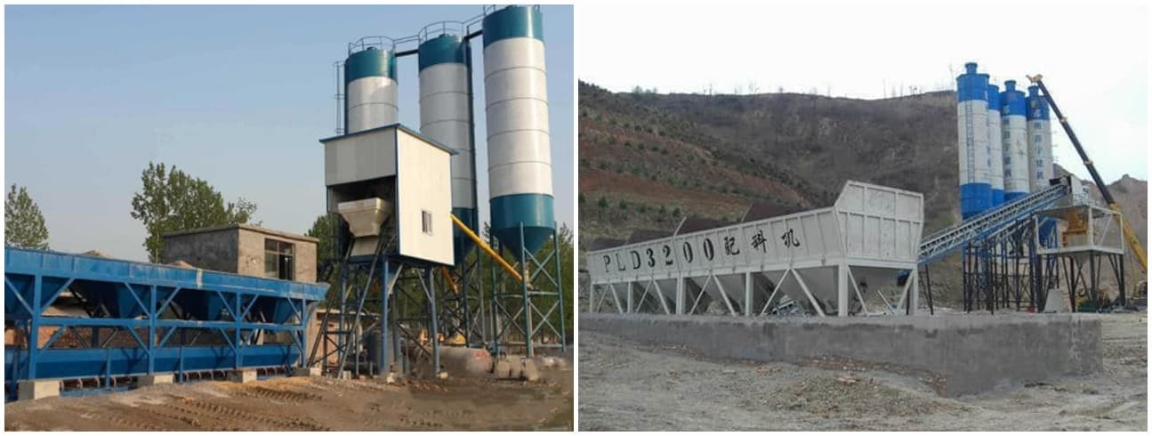 Small stationary concrete mixing plant