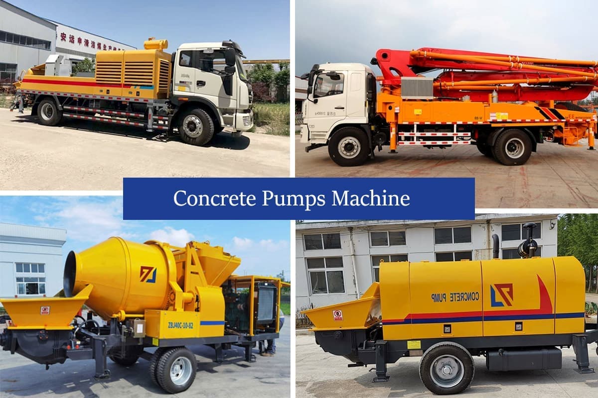 Different types of concrete pumps