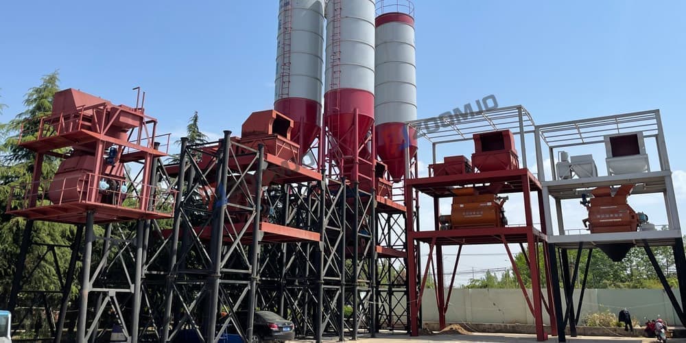stationary concrete mixing plant for sale