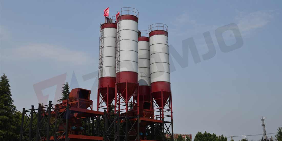 Cement silo for use with stationary concrete mixing plant