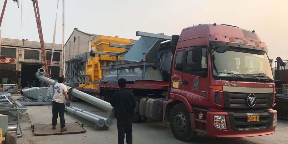 Portable Concrete Mixing Plant Delivery Site