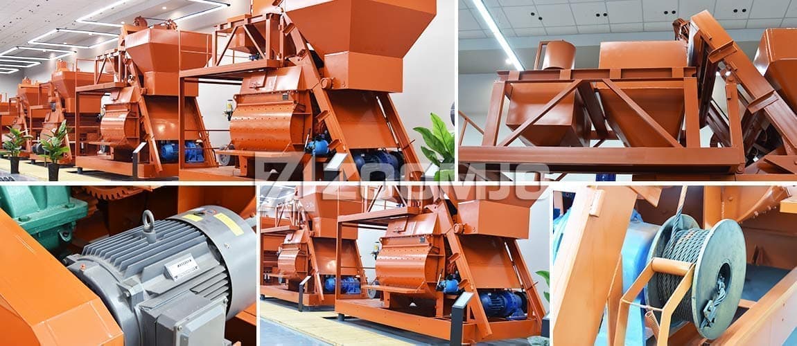 Forced Twin Shaft Concrete Mixer