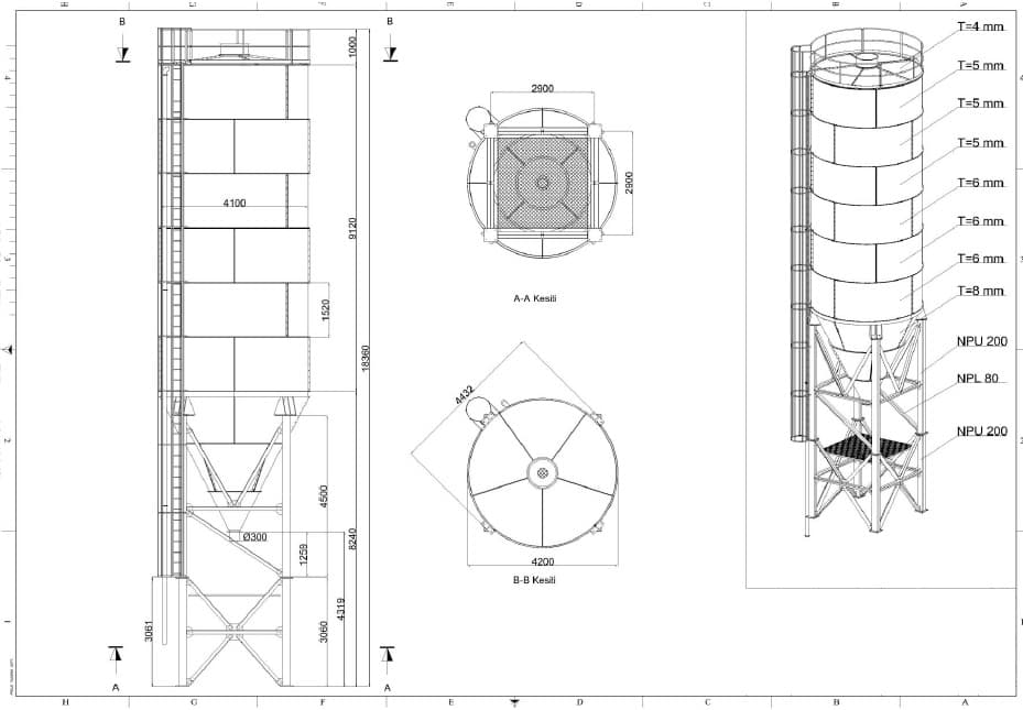 Estructura del silo de cemento