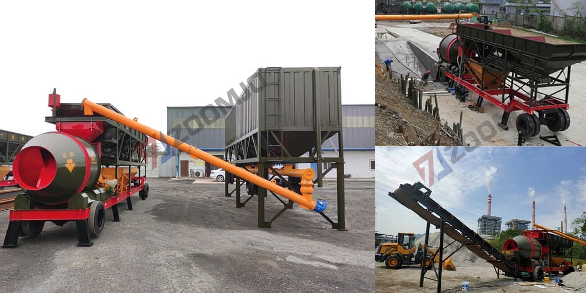 Mobile Batching Plant with Reversible Drum Mixer
