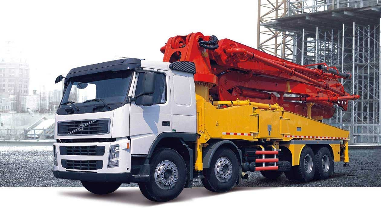 Truck-mounted boom type concrete pump